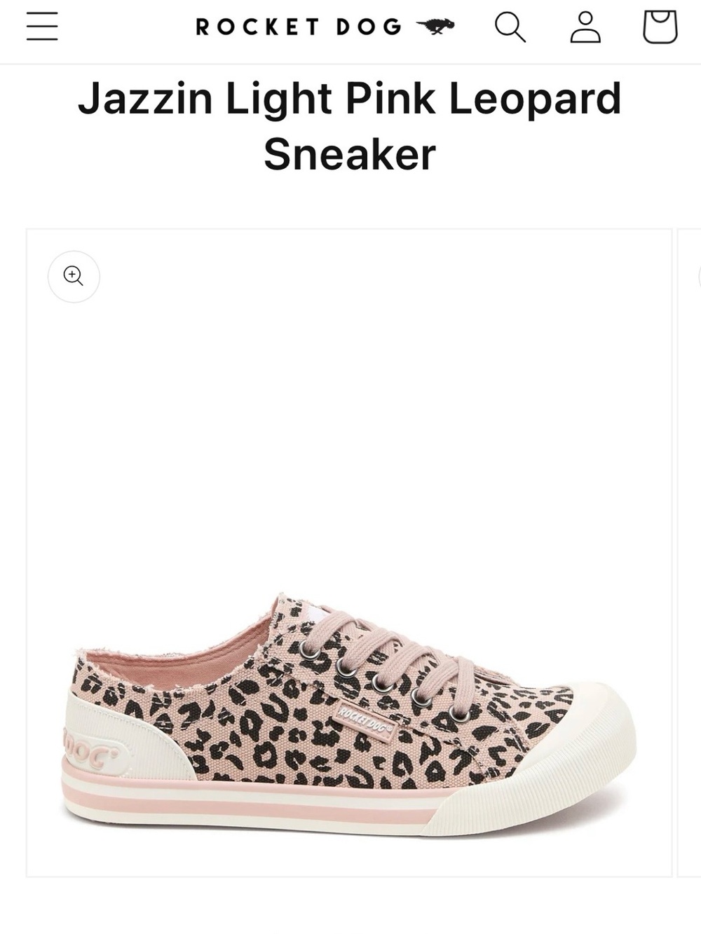 Rocket Dog Jazzin pink and black leopard  sneaker 8 1/2